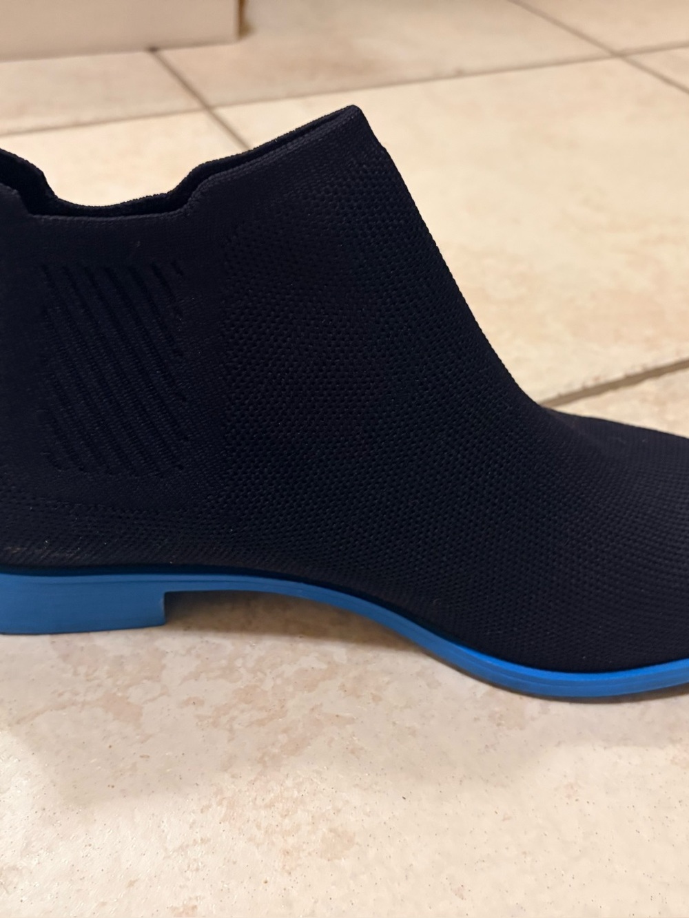 Vivaia Women's Blue Ankle Booties with Contrasting Soles